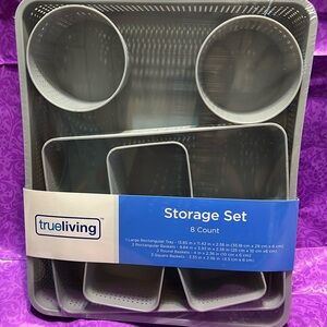 New TrueLiving White 8 Piece Storage Set | Organizing Set |Multiple Size Gray